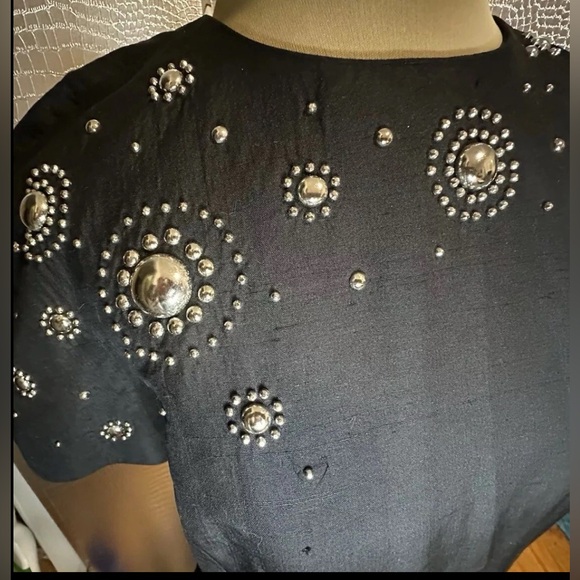 Constance Saunders For Richard Warren Vintage Black Art Deco Dress Size 4 - Picture 8 of 9